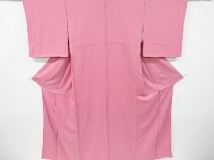 リサイクル　草木染氷割れ模様織出し一ツ紋色無地着物